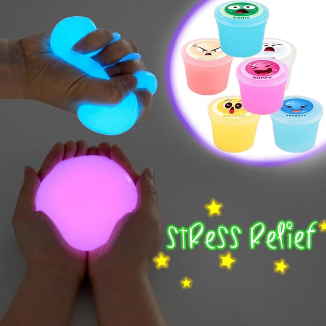 Detalle 2 de 120 Pack Galaxy Slime Kit for Kids – Glow in the Dark DIY Luminous Slime (neon colours)