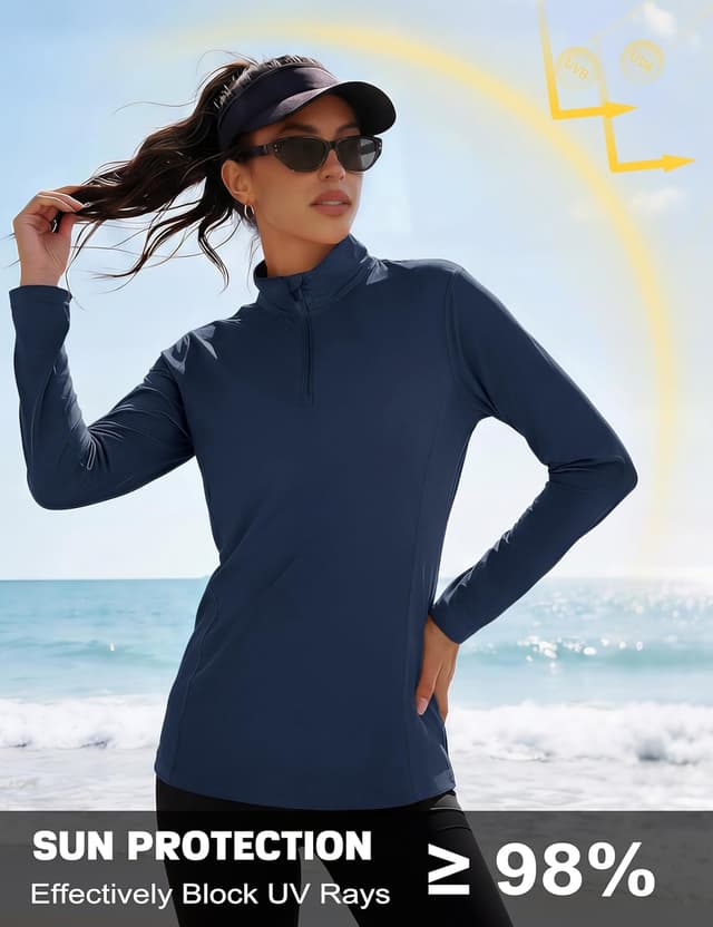 Detalle de MAGCOMSEN Women's 1/4 Zip UPF50+ Shirt