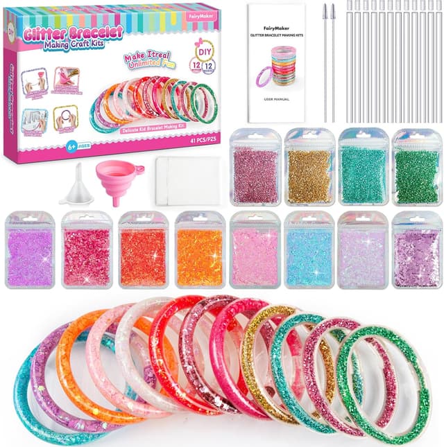 Detalle de Fairy Maker bracelet kit 12 tubes glitter