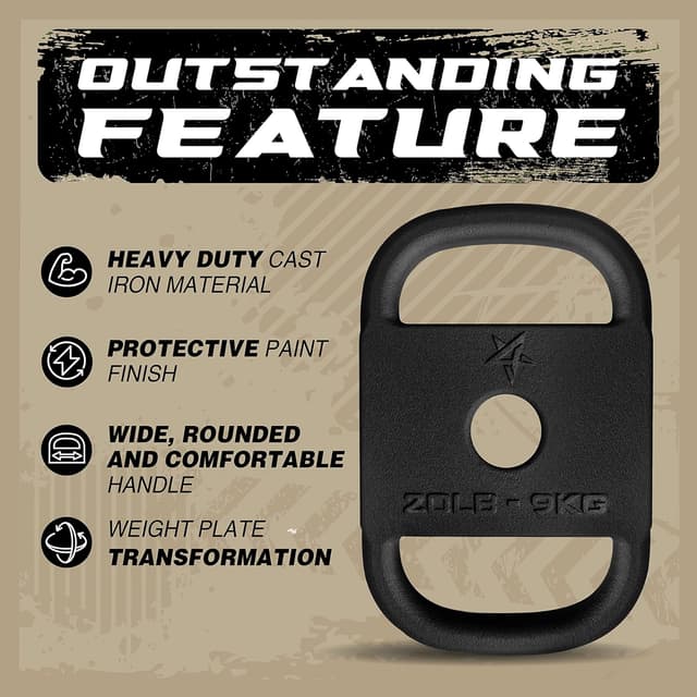 Detalle de Yes4All Ruck-Gewichtsplatten aus Gusseisen für Rucksack-Training, Swings und Kniebeugen