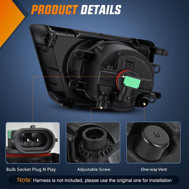 Detalle de Nilight Clear Lens Fog Lights Assembly for 2012-2015 Toyota Tacoma (H11 12V 55W)