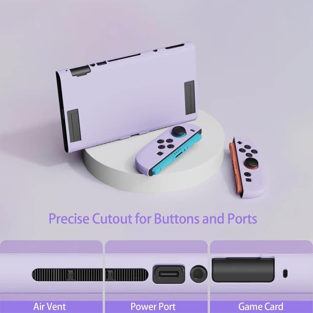 Detalle de JINGDU Protective Case for Nintendo Switch 2 (2025) – Purple Matte TPU Shockproof Shell with Anti-Slip Grip
