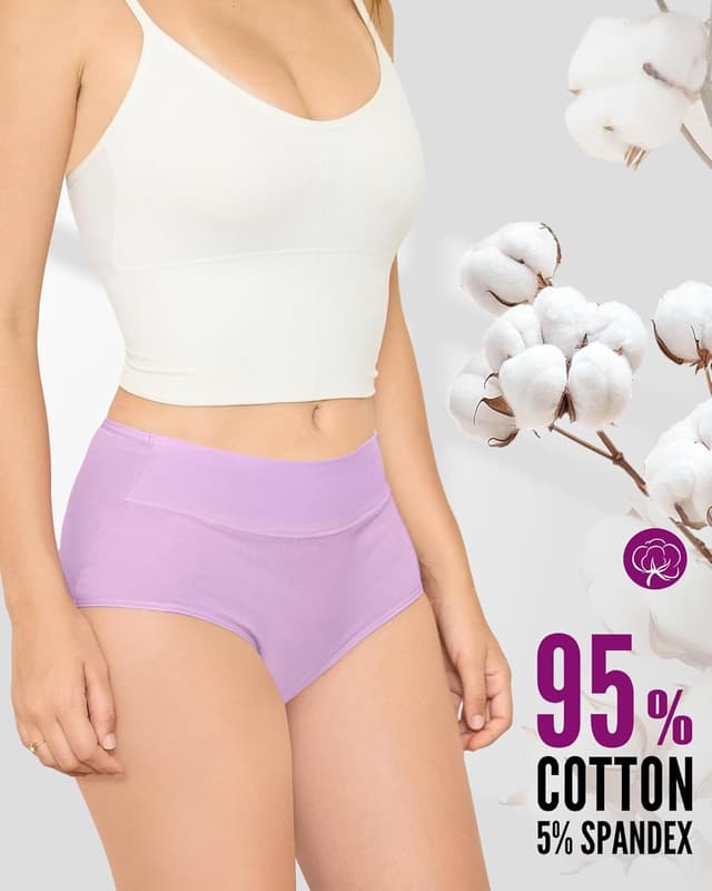 Detalle 2 de TANSTC Bragas Mujer Algodón Elástico Culotte 5 Pack