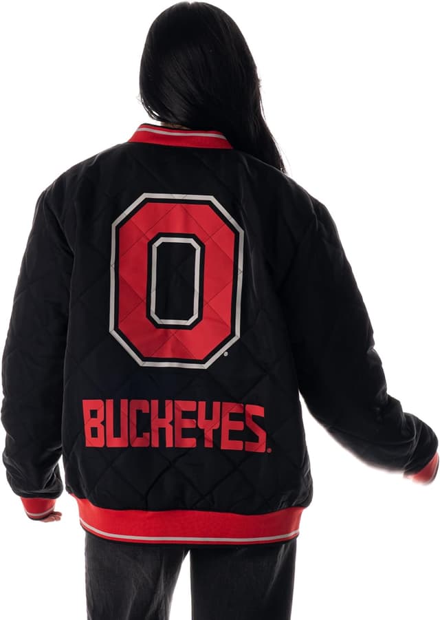 Detalle 2 de The Wild Collective Unisex Ohio State Nylon Quilted Bomber Jacket