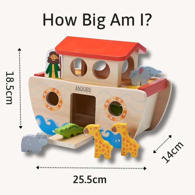 Thumbnail 2 de Jaques of London Noahs Ark Shape Sorter 14 animals