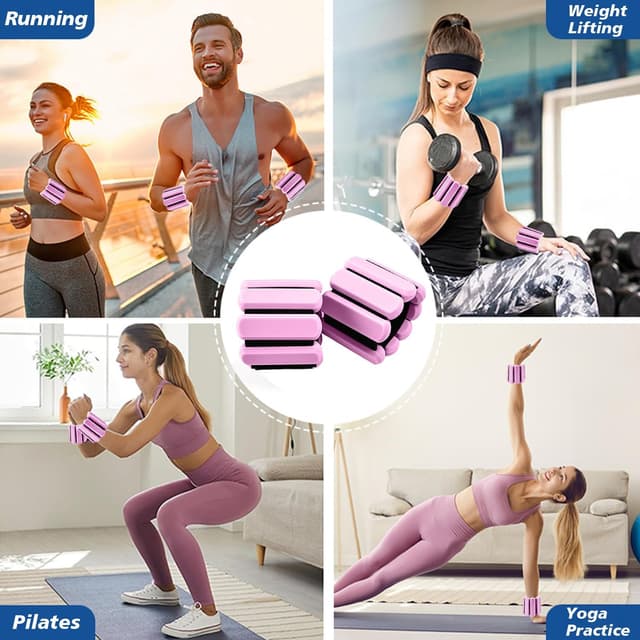 Thumbnail 6 de SDATEKIT Wrist and Ankle Weights for Women & Men (2-Pack, 1 lb Each) Adjustable Silicone Wearable Weights