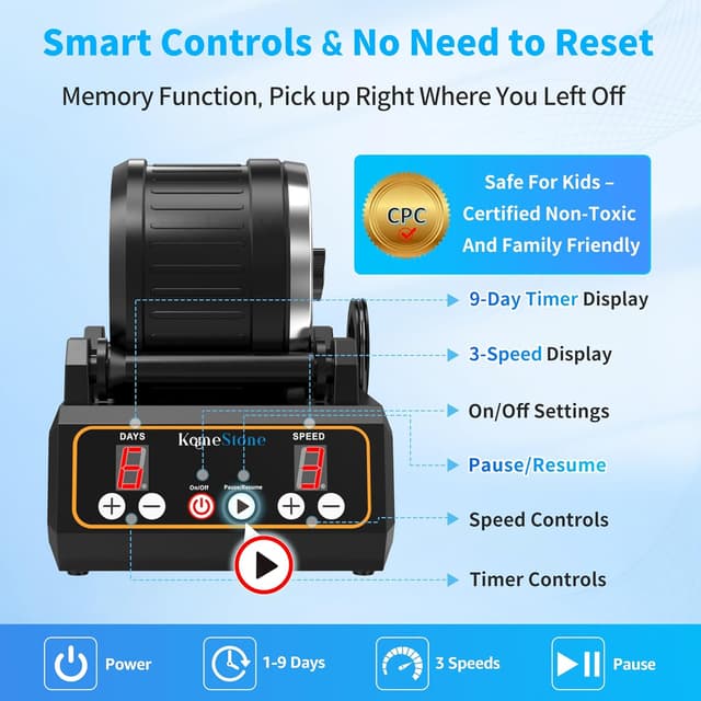 Thumbnail 4 de KomeStone K1 Rock Tumbler 2.5 lb