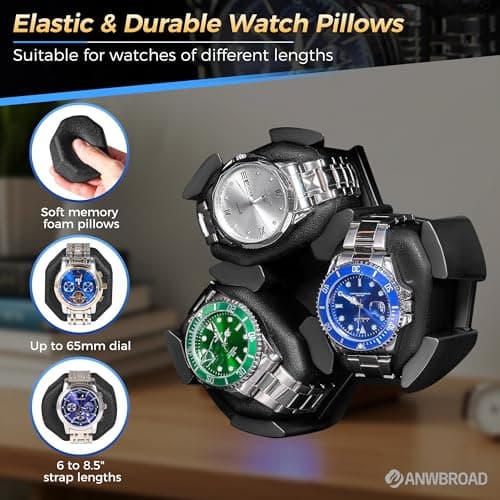 Detalle de ANWBROAD Caja Enrolladora para 6 Relojes con LED y Motor