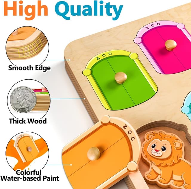 Thumbnail 4 de SYHLN Animal Peg Puzzle 1–3 Years Wooden Toys