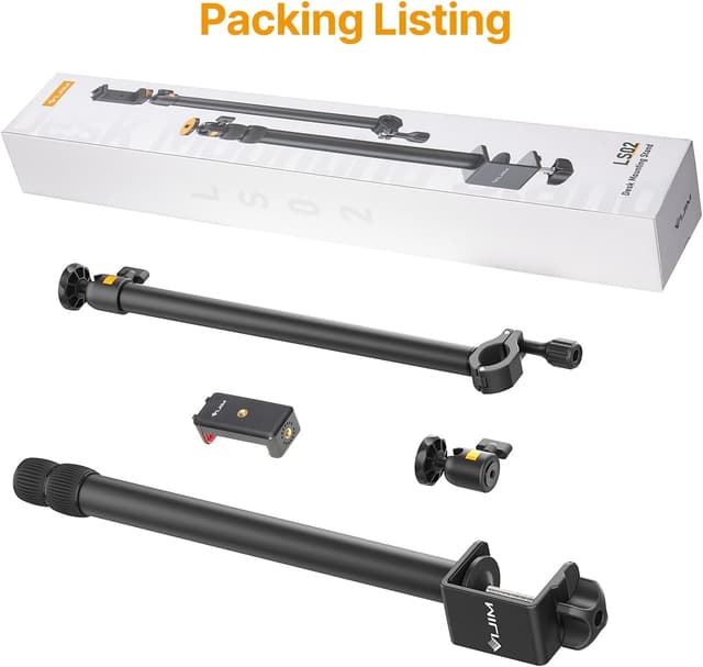 Thumbnail 6 de ULANZI LS02 Kamera-Tischhalterung (44–105 cm), Klemmstativ mit 360°-Kugelkopf und ausziehbarem Boom Arm