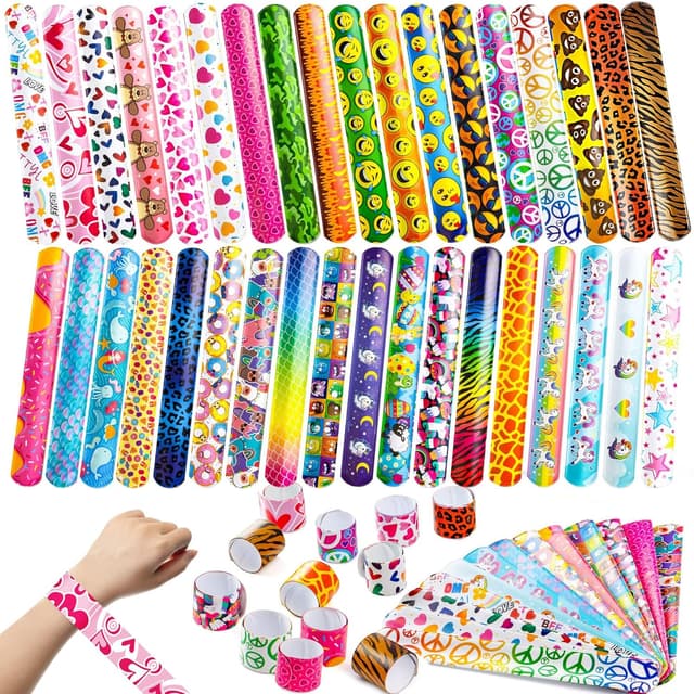 Detalle de JOYIN 30er Slap-Armbänder für Kinder (30 Designs) – Party-Mitgebsel ab 4 Jahren