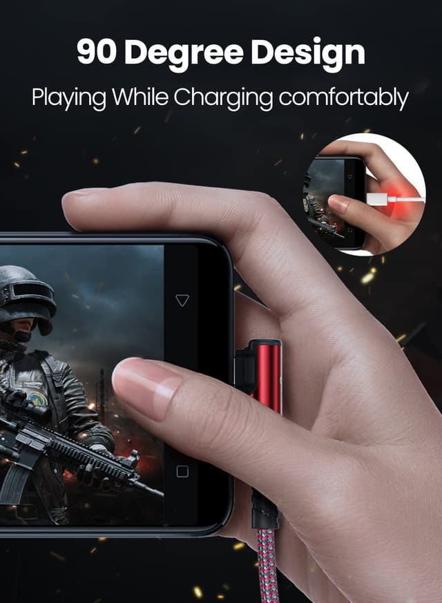 Detalle 2 de Fasgear USB-C to USB-C 90° Right Angle Charging Cable (1.8m, 60W PD)