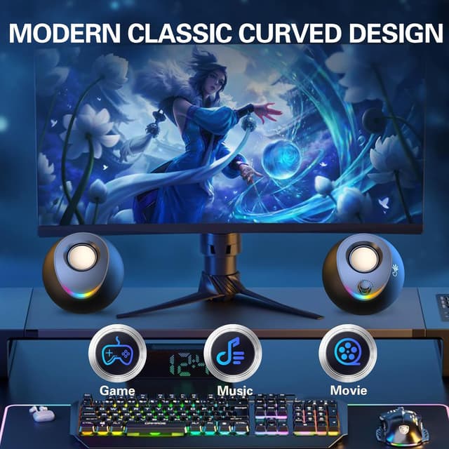 Thumbnail 6 de LENRUE PC speakers USB and AUX, stereo