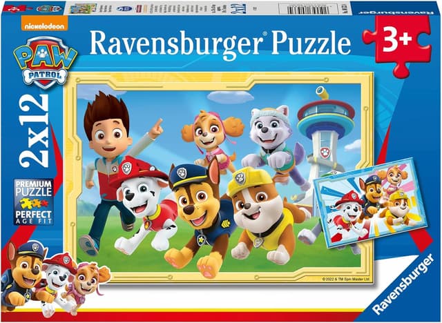 Detalle de Ravensburger Puzzle Paw Patrol 2x12 Pezzi per bambini da 3 anni, 26x18 cm