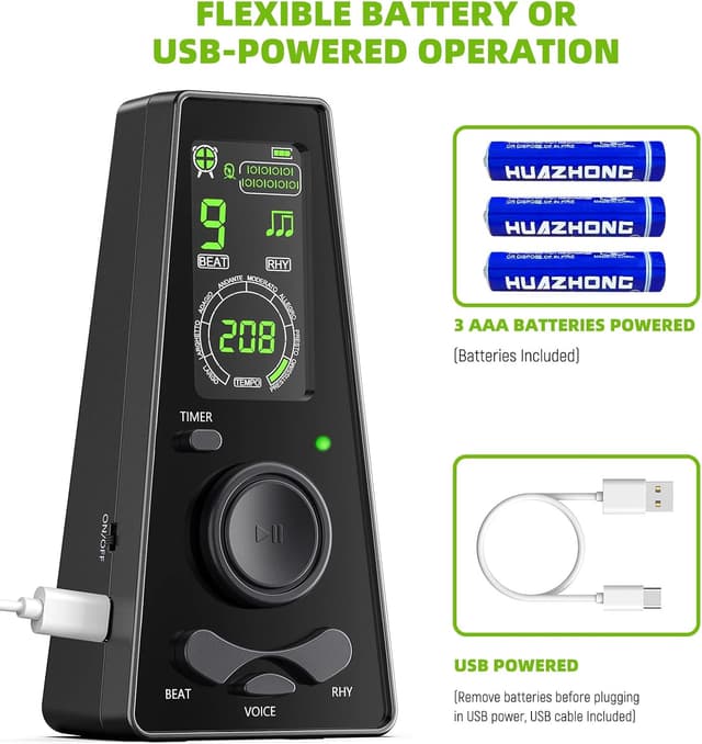 Thumbnail 5 de LEKATO Digital Metronome 40‑208 bpm 🎵