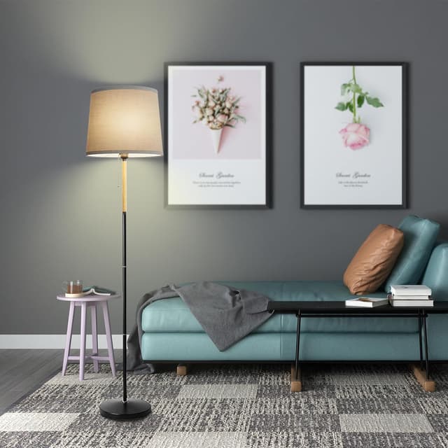 Thumbnail 4 de MTS-001-Grau Lámpara de Pie Elegante con Pantalla de Lino 🛋