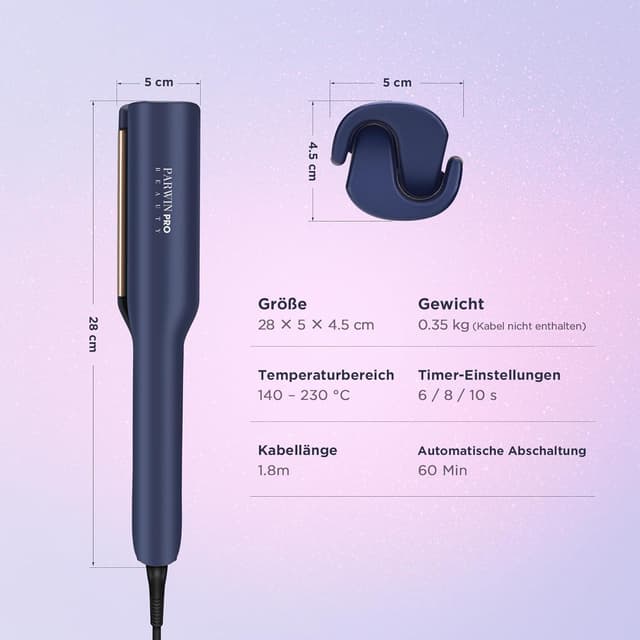 Thumbnail 6 de PARWIN PRO BEAUTY Meerjungfrauen Deep Waves Welleneisen 25 mm (PARWIN PRO BEAUTY, Doppelzylinder, Timer & LED)