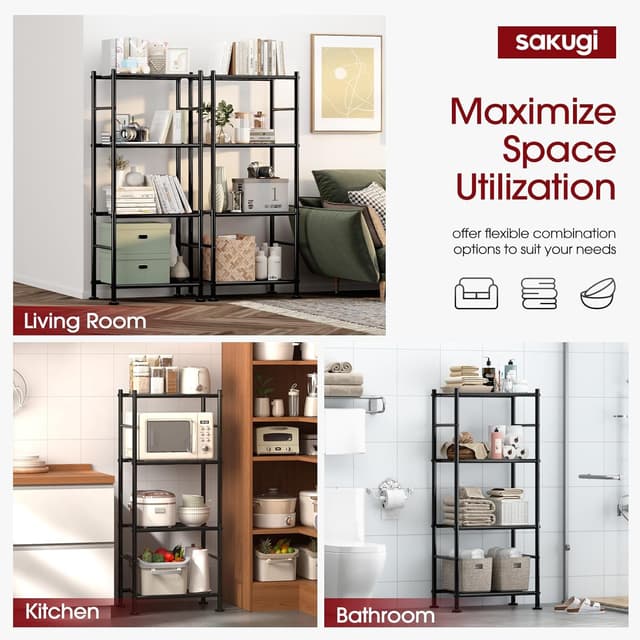 Thumbnail 6 de Sakugi Storage Shelves 4-Tier Metal Unit