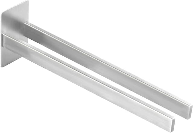 Detalle 2 de JS Edelstahl Handtuchhalter selbstklebend, doppelter Handtuchstange ohne Bohren für Bad & Küche (silber)