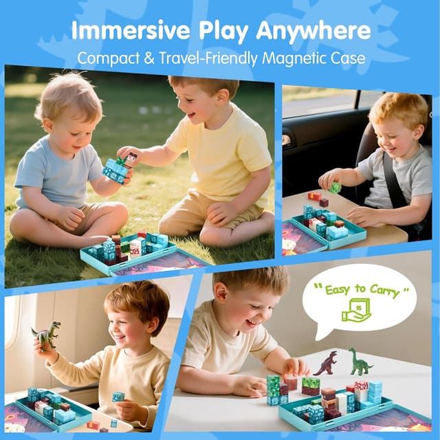 Thumbnail 2 de hahaland Costruzioni Magnetiche Dinosauri 52 pezzi