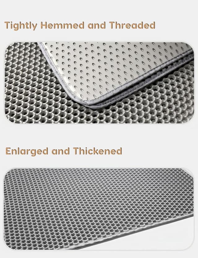 Detalle 2 de Tapis de litière pour chat PalNests, double couche EVA antidérapant imperméable 60 x 40 cm (gris)