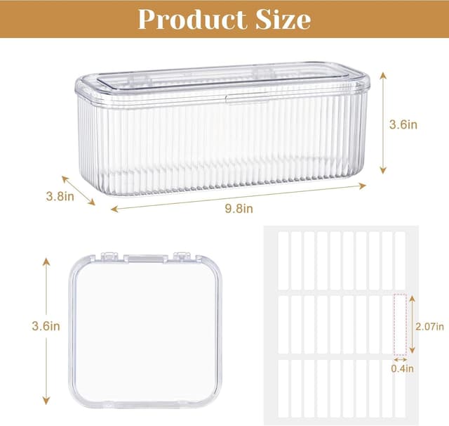 Detalle 2 de Inmorven Press On Nail Organiser Kit (14 clear cases + 1 big acrylic storage box + 60 double-sided tape strips)