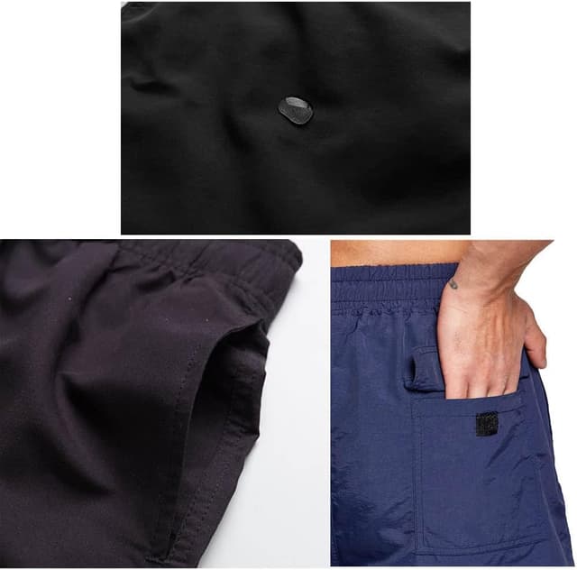 Detalle 2 de JustSun Herren-Badehose mit Schnelltrocknung: Boardshorts mit Mesh-Futter und Tunnelzug