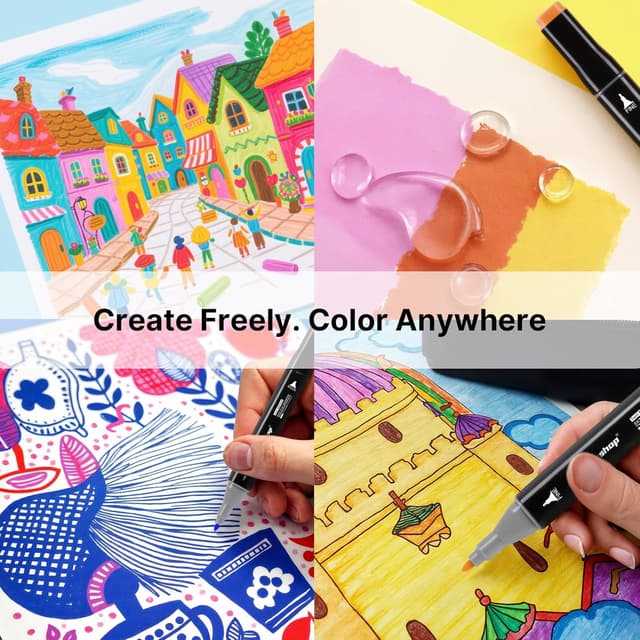 Thumbnail 6 de Tongfushop 60 Dual‑Tip Alcohol Markers 🎨