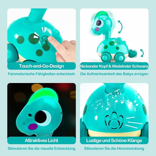 Detalle de CubicFun Musik Dinosaurier Baby-Spielzeug ab 6 Monaten (Krabbelspielzeug mit Licht & Sound)