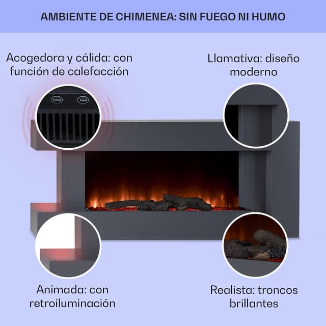 Thumbnail 3 de Klarstein Chimenea eléctrica con llama LED 2000W