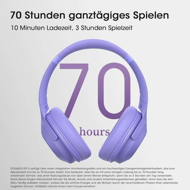 Detalle 2 de DOQAUS Bluetooth Over-Ear Kopfhörer 70 h