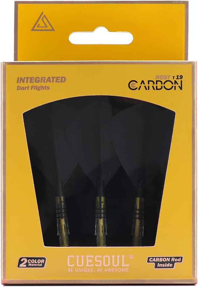 Detalle de CUESOUL ROST T19 Carbon Integrated Dart Shaft & Kite-Shape Flights (Set of 3)