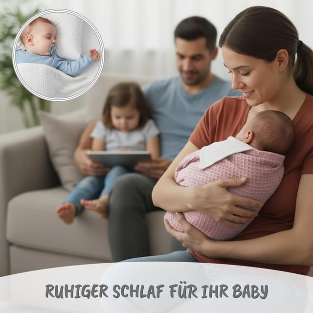 Detalle 2 de Totsy Baby Coperta neonato in cotone a nido d’ape 100x150 cm – plaid waffle morbido, traspirante (rosa)