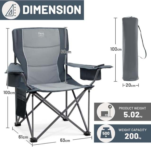 Thumbnail 2 de TIMBER RIDGE Camping Chair 200kg
