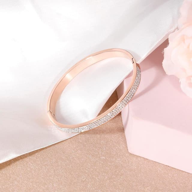 Detalle 1 de MILAKOO 4mm oval cuff bangle bracelet