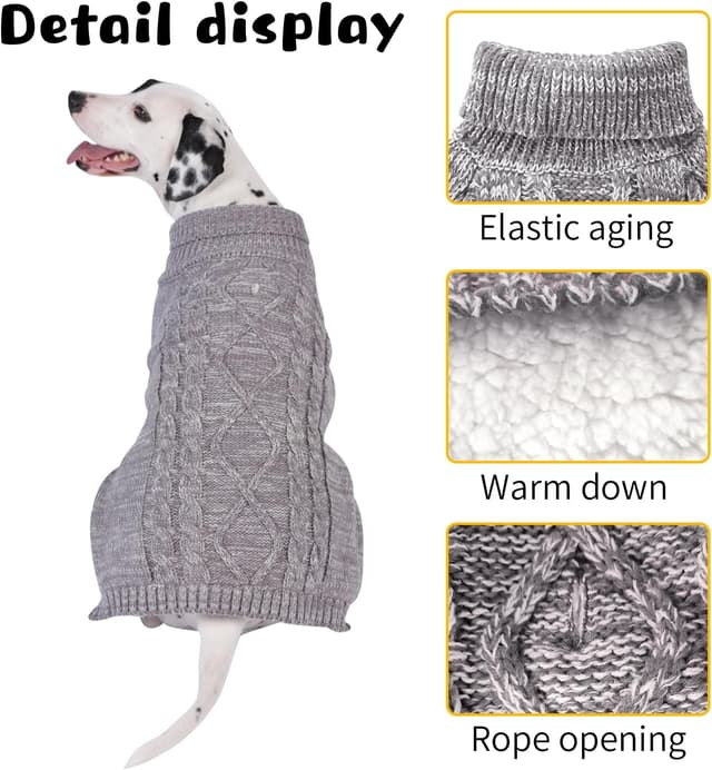 Thumbnail 6 de CCKUU dog knit jumper vest (soft plush, thick wool feel) – Light Grey, size S