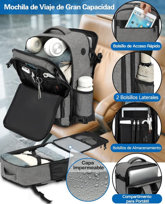 Thumbnail 3 de KLOSTAIN Mochila de Viaje Cabina 45x36x20 para Easyjet ✈