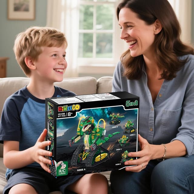 Thumbnail 6 de HiWEEGO Technik Roboter Dinosaurier 877 Teile