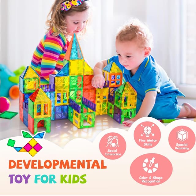 Detalle 2 de cossy Magnetic Tiles 120 Pieces 🧩