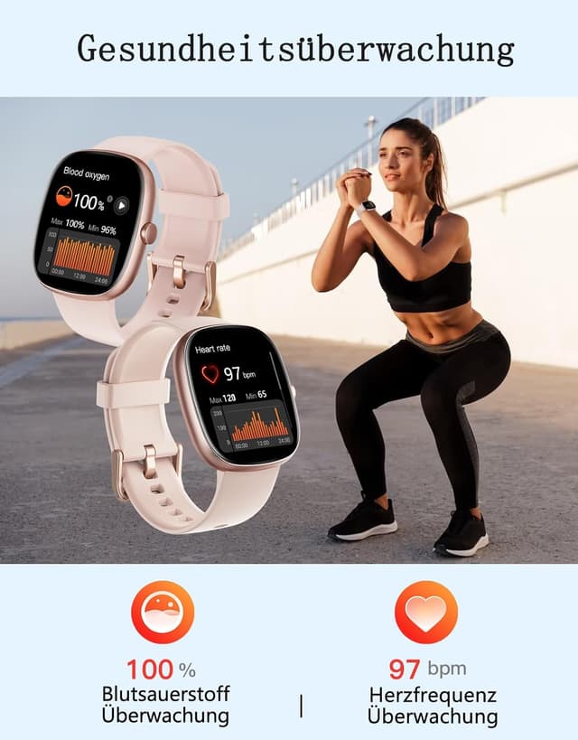 Thumbnail 3 de HUAKUA Smartwatch Damen mit Telefonfunktion