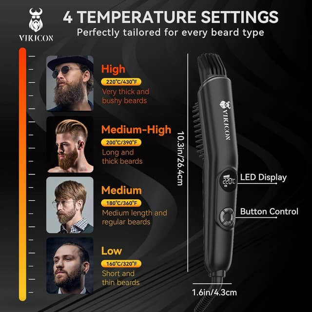 Thumbnail 4 de VIKICON Beard Straighteners Brush 3-in-1