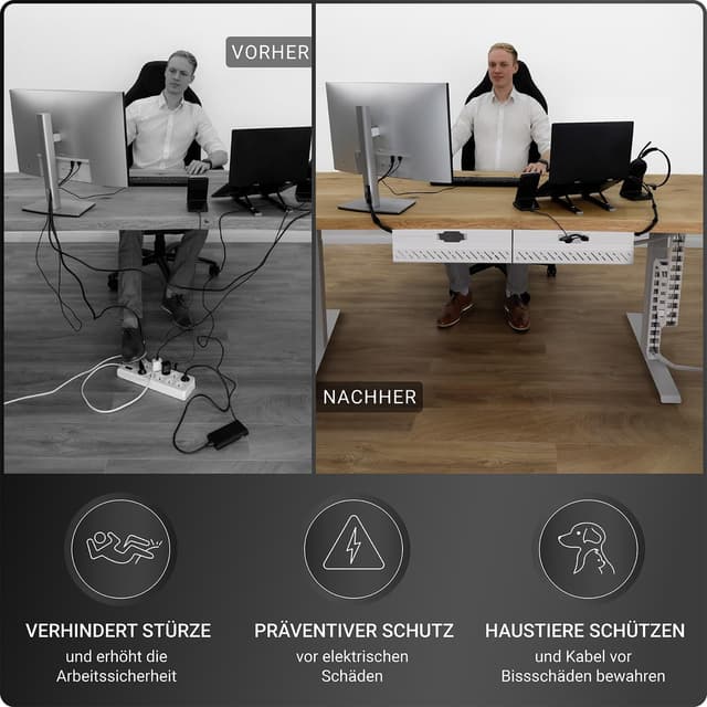 Thumbnail 5 de Kabelführung Schreibtisch Flexible Kabelkanal Weiß