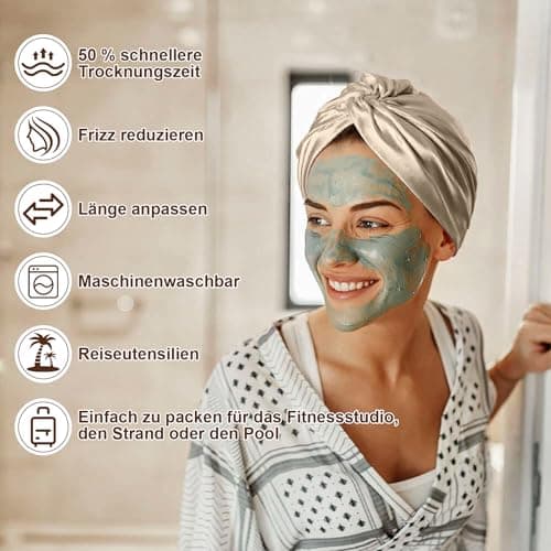 Detalle de NEUJUS Seidenhaube zum Schlafen fĂŒr lange Haare đ