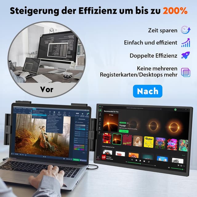 Detalle 2 de MAGICRAVEN Laptop Bildschirm Erweiterung 15.6 Zoll