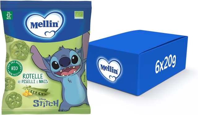 Imagen de Mellin Rotelle di Piselli e Mais 120 g 🍪 en OfertitasTOP