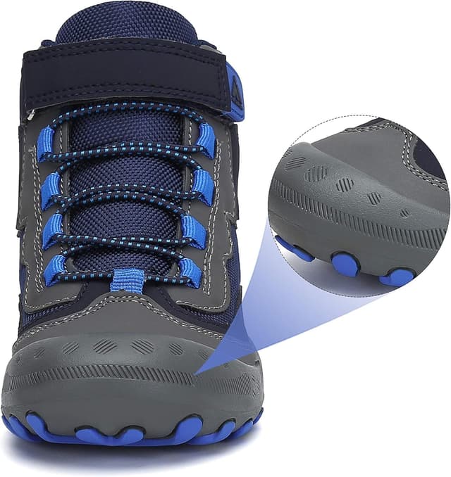 Detalle 2 de Mishansha Kinder Wanderschuhe rutschfest (Leicht) – Trekking-Wanderstiefel für Jungen & Mädchen, Gr. 24–38