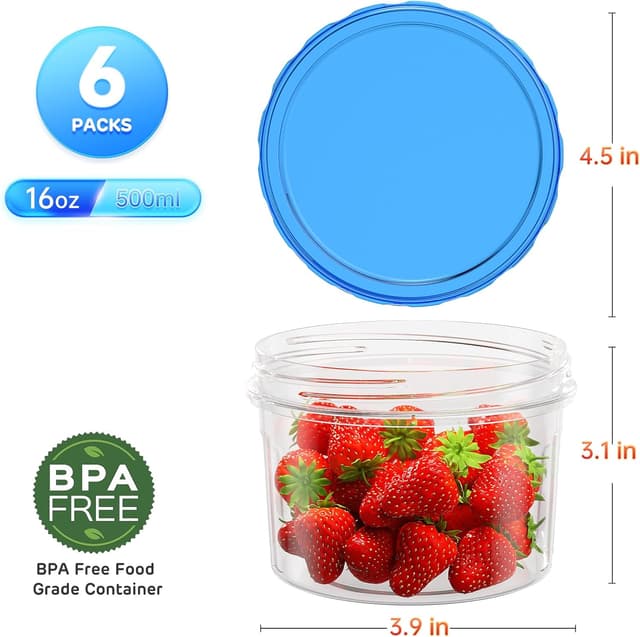 Detalle 2 de Freezer Storage Containers 16 oz meal prep containers 🥣