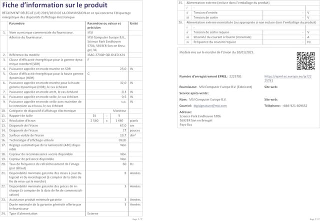 Thumbnail 6 de MSI MAG 273QP QD-OLED X24