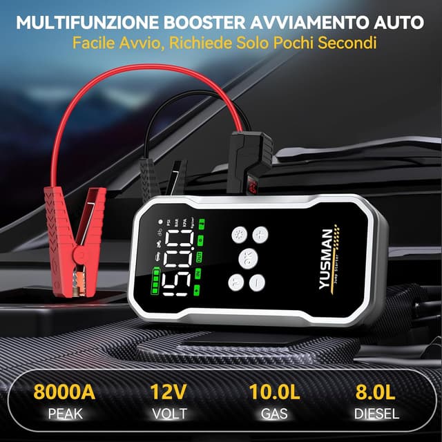 Detalle 2 de YUSMAN Avviatore Batteria 8000A con Compressore