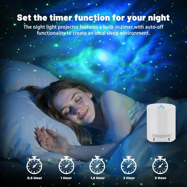 Detalle de CAIYUE Star Projector Galaxy Projector with Remote Control, Ocean Wave Night Light